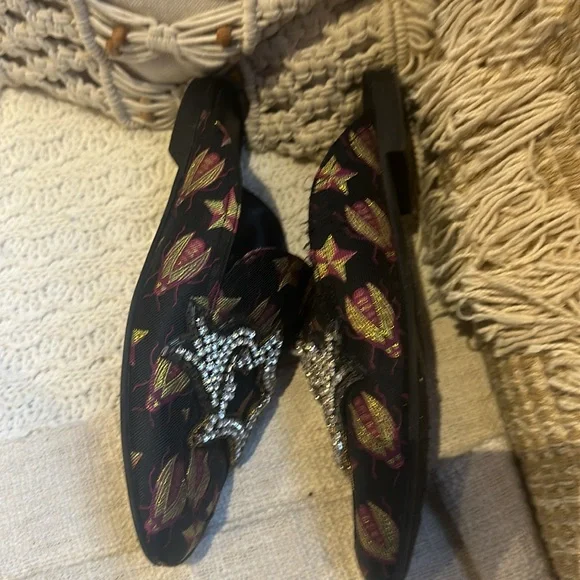 Sam Edelman Circus shoes slip on Pelham Embellished Black rhinestones Mules 8.5 - Picture 6 of 9